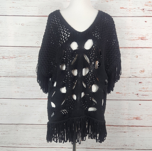 ZARA Black Crochet Sweater Or Cover-Up (S/M) - Picture 4 of 8